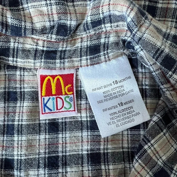 McKids  Plaid Button Down | Neutral | 18M - Picture 5 of 5